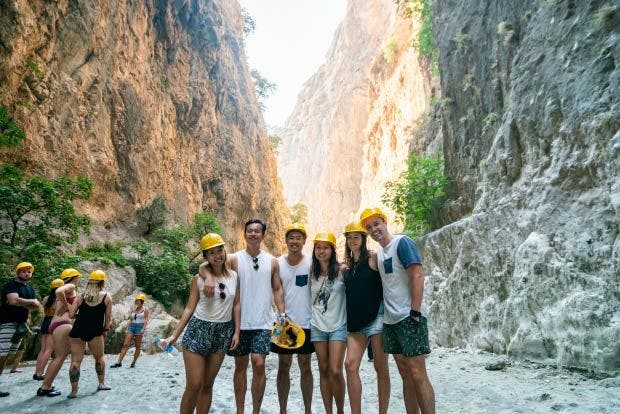 Group walk through Saklikent Gorge in Turkey