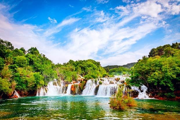 Waterfalls at Krka National Park in Croatia