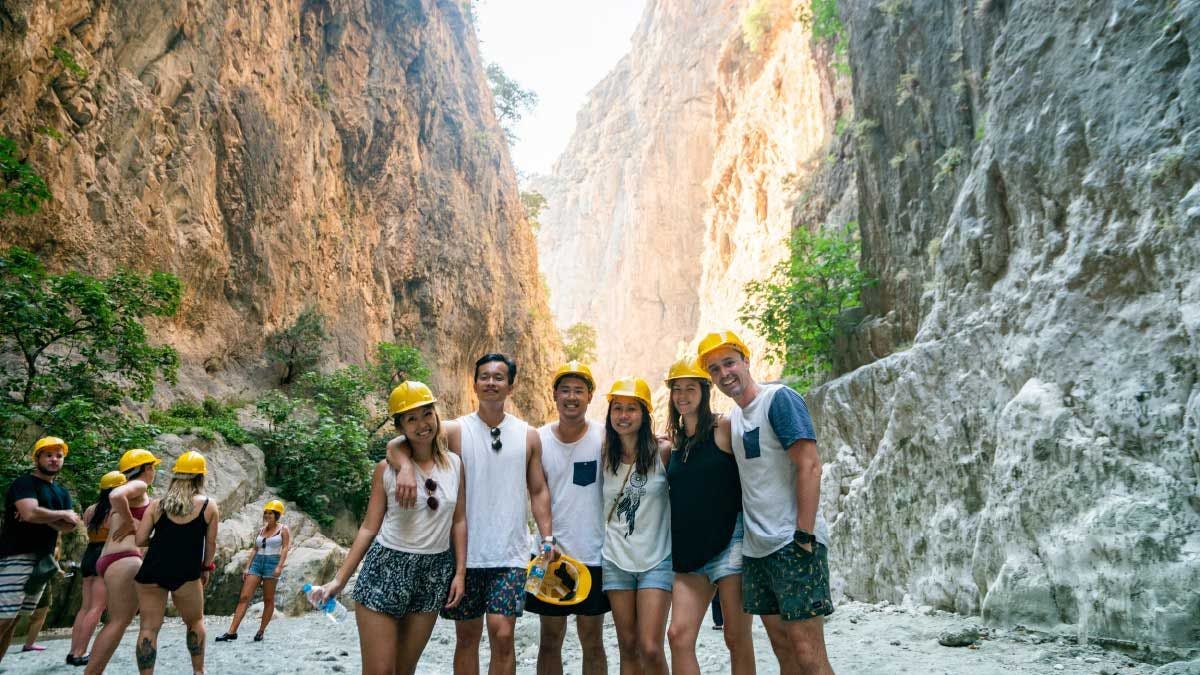Group of people in the Saklikent Gorge in Turkey