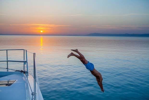 Sunset swim in Croatia