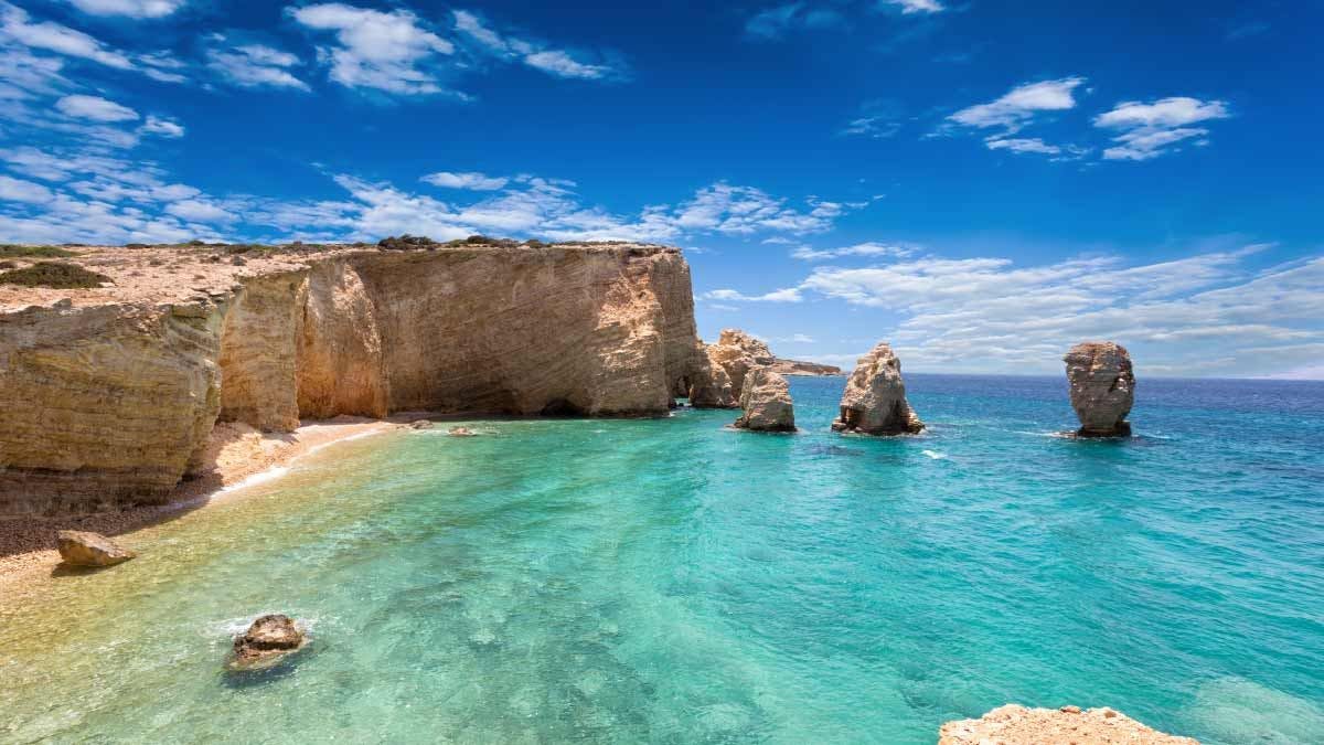 Beautiful bay in the Greek Cyclades Islands