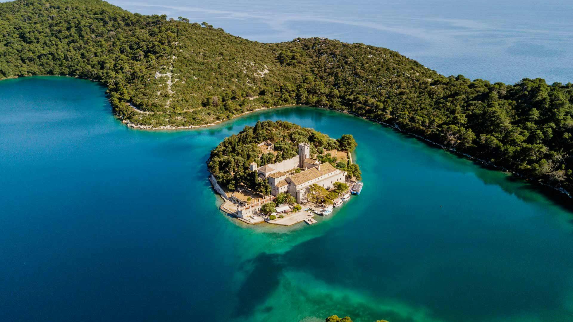 St Mary's Island in Mljet National Park in Croatia